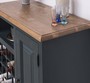 Casa Padrino Landhausstil Weinschrank mit T�r Graublau / Naturfarben 90 x 41 x H. 90 cm - Landhausstil M�bel