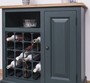 Casa Padrino Landhausstil Weinschrank mit T�r Graublau / Naturfarben 90 x 41 x H. 90 cm - Landhausstil M�bel