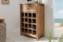 Casa Padrino Landhausstil Weinschrank mit Schublade und Weinflaschen Regal Naturfarben 56 x 31 x H. 81 cm - Barschrank aus recyceltem Massivholz - Bar M�bel - Landhausstil M�bel