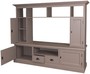Casa Padrino Landhausstil Fernsehschrank Oliv 207 x 46 x H. 166 cm - Massivholz TV Schrank - Wohnzimmerschrank - Landhausstil Wohnzimmerm�bel