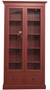 Casa Padrino Landhausstil Wohnzimmer Vitrinenschrank Bordeauxrot 109 x 39 x H. 210 cm - Wohnzimmerschrank mit 2 Glast�ren und 2 Schubladen