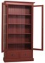Casa Padrino Landhausstil Wohnzimmer Vitrinenschrank Bordeauxrot 109 x 39 x H. 210 cm - Wohnzimmerschrank mit 2 Glast�ren und 2 Schubladen