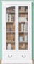 Casa Padrino Landhausstil B�cherschrank Wei� / Braun 109 x 39 x H. 210 cm - Wohnzimmerschrank mit 2 Glast�ren und 2 Schubladen - Landhausstil M�bel