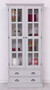 Casa Padrino Landhausstil Vitrine Hellgrau 91 x 47 x H. 200 cm - Massivholz Vitrinenschrank mit 2 T�ren und 2 Schubladen - Landhausstil M�bel - Massivholz M�bel - Esszimmer M�bel
