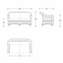 Casa Padrino Luxus Rattan 2er Sofa Honigfarben / Wei� / Blau 140 cm - Rattan M�bel