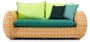 Casa Padrino Luxus 2er Gartensofa Naturfarben / Gr�n 194 cm