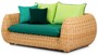 Casa Padrino Luxus 2er Gartensofa Naturfarben / Gr�n 194 cm