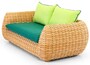 Casa Padrino Luxus 2er Gartensofa Naturfarben / Gr�n 194 cm