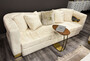 Casa Padrino Luxus 3er Sofa Creme / Gold 260 x 100 x H. 77 cm - Wohnzimmer Sofa - Hotel Sofa - Wohnzimmer M�bel - Hotel M�bel - Luxus M�bel - Luxus Einrichtung - Wohnzimmer Einrichtung