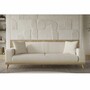 Casa Padrino Luxus 3er Sofa mit verstellbaren R�ckenlehnen Creme / Naturfarben 224 cm - Luxus Interior