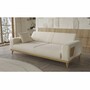 Casa Padrino Luxus 3er Sofa mit verstellbaren R�ckenlehnen Creme / Naturfarben 224 cm - Luxus Interior