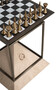 Casa Padrino Luxus Schach Beistelltisch Dunkelbraun / Wei� / Beige / Bronze 50 x 50 x H. 70 cm - Wohnzimmer Beistelltisch - Hotel Tisch - Wohnzimmer M�bel - Hotel M�bel - Luxus Qualit�t