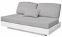 Casa Padrino Luxus 2er Gartensofa Grau / Matt Wei� 140 x 90 x H. 70 cm - Wetterbest�ndiges Garten Terrassen Sofa - Hotel M�bel - Luxus Qualit�t