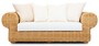 Casa Padrino Luxus 2er Gartensofa Naturfarben / Wei� 205 cm