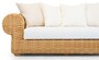 Casa Padrino Luxus 2er Gartensofa Naturfarben / Wei� 205 cm