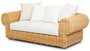 Casa Padrino Luxus 2er Gartensofa Naturfarben / Wei� 205 cm