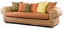 Casa Padrino Luxus 3er Gartensofa Naturfarben / Braun 260 cm
