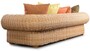 Casa Padrino Luxus 3er Gartensofa Naturfarben / Braun 260 cm