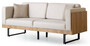 Casa Padrino Luxus 3er Sofa Creme / Braun / Schwarz 200 x 80 x H. 80 cm - Wohnzimmer Sofa - Wohnzimmer M�bel - Luxus M�bel - Wohnzimmer Einrichtung - Luxus Einrichtung