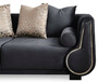 Casa Padrino Luxus 3er Sofa Schwarz / Silber - Elegantes Wohnzimmer Sofa - Luxus Wohnzimmer M�bel - Luxus Kollektion