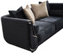 Casa Padrino Luxus 3er Sofa Schwarz / Silber - Elegantes Wohnzimmer Sofa - Luxus Wohnzimmer M�bel - Luxus Kollektion