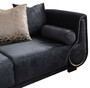 Casa Padrino Luxus 3er Sofa Schwarz / Silber - Elegantes Wohnzimmer Sofa - Luxus Wohnzimmer M�bel - Luxus Kollektion