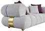 Casa Padrino Luxus 3er Sofa Grau / Gold - Modernes Wohnzimmer Sofa - Moderne Wohnzimmer M�bel - Luxus Kollektion