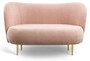 Casa Padrino Luxus 2er Sofa Rosa / Gold 130 x 72 x H. 80 cm - Wohnzimmer Sofa mit gebogener Rckenlehne - Wohnzimmer Mbel - Luxus Mbel - Wohnzimmer Einrichtung - Luxus Einrichtung