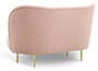 Casa Padrino Luxus 2er Sofa Rosa / Gold 130 x 72 x H. 80 cm - Wohnzimmer Sofa mit gebogener Rckenlehne - Wohnzimmer Mbel - Luxus Mbel - Wohnzimmer Einrichtung - Luxus Einrichtung