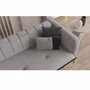 Casa Padrino Luxus Schlafsofa mit verstellbarer R�ckenlehne Grau / Schwarz / Naturfarben 229 cm
