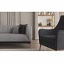 Casa Padrino Luxus Schlafsofa mit verstellbarer R�ckenlehne Grau / Schwarz / Naturfarben 229 cm