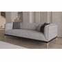 Casa Padrino Luxus Schlafsofa mit verstellbarer R�ckenlehne Grau / Schwarz / Naturfarben 229 cm