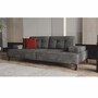 Casa Padrino Luxus 3er Sofa mit verstellbaren Arm- und R�ckenlehnen Grau 226 cm - Wohnzimmer M�bel