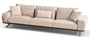 Casa Padrino Luxus Sofa Beige / Dunkelbraun 320 x 100 x H. 70 cm - Wohnzimmer Sofa - Hotel Sofa - Wohnzimmer M�bel - Hotel M�bel - Luxus M�bel - Luxus Einrichtung - Wohnzimmer Einrichtung