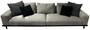 Casa Padrino Luxus 4er Sofa Grau / Schwarz 320 x 100 x H. 74 cm - Wohnzimmer Sofa - Hotel Sofa - Wohnzimmer M�bel - Hotel M�bel - Luxus M�bel - Luxus Einrichtung - Wohnzimmer Einrichtung