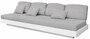 Casa Padrino Luxus 4er Gartensofa Grau / Matt Wei� 280 x 90 x H. 70 cm - Wetterbest�ndiges Garten Terrassen Sofa - Hotel M�bel - Luxus Qualit�t