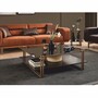 Casa Padrino Luxus Couchtisch mit Glasplatte Dunkelbraun / Bronze / Schwarz 100 cm 