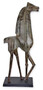 Casa Padrino Luxus Aluminium Deko Skulptur Giraffe Antik Grau / Schwarz 46,6 x 22,4 x H. 116 cm - Abstrakte Aluminium Deko Figur - Wohnzimmer Deko - B�ro Deko 