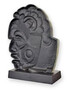 Casa Padrino Luxus Aluminium Deko Skulptur Maya Gesicht Antik Grau / Schwarz 30,9 x 14,7 x H. 45,3 cm - Aluminium Deko Figur - Wohnzimmer Deko - Schreibtisch Deko