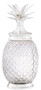 Casa Padrino Luxus Vorratsglas mit Deckel im Ananas Design Silber  16,5 x H. 36,5 cm - Designer Deko Accessoires