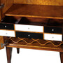 Casa Padrino Luxus Art Deco Barschrank Braun / Wei� / Schwarz 80 x 45 x H. 170 cm - Massivholz Weinschrank - Bar M�bel - Hotel M�bel - Luxus Qualit�t