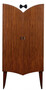 Casa Padrino Luxus Art Deco Barschrank Braun / Wei� / Schwarz 80 x 45 x H. 170 cm - Massivholz Weinschrank - Bar M�bel - Hotel M�bel - Luxus Qualit�t