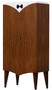Casa Padrino Luxus Art Deco Barschrank Braun / Wei� / Schwarz 80 x 45 x H. 170 cm - Massivholz Weinschrank - Bar M�bel - Hotel M�bel - Luxus Qualit�t