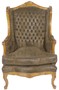 Casa Padrino Barock Chesterfield Ohrensessel Dunkelbraun / Braun 83 x 83 x H. 110 cm - Barockm�bel