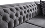 Casa Padrino Luxus Art Deco Chesterfield Wohnzimmer Set Grau / Schwarz / Gold - 1 Ecksofa mit Kissen & 1 Couchtisch - Edle Wohnzimmer M�bel - Luxus Qualit�t