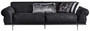 Casa Padrino Luxus Art Deco Wohnzimmer Sofa Schwarz / Silber 240 x 95 x H. 63 cm - Luxus Wohnzimmer M�bel