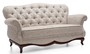 Casa Padrino Luxus Art Deco Chesterfield Wohnzimmer Sofa Greige / Dunkelbraun 172 x 90 x H. 98 cm - Wohnzimmerm�bel 