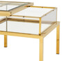 Casa Padrino Luxus Beistelltisch Gold 65 x 65 x H. 55,5 cm - Quadratischer Edelstahl Beistelltisch mit Glasplatte - Vitrine