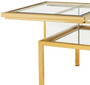 Casa Padrino Luxus Beistelltisch Gold 65 x 65 x H. 55,5 cm - Quadratischer Edelstahl Beistelltisch mit Glasplatte - Vitrine