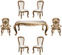 Casa Padrino Luxus Barock Esszimmer Set Wei� / Gold / Braun / Gold - 1 Esszimmertisch & 6 Esszimmerst�hle - Edle Esszimmer M�bel im Barockstil - Edel & Prunkvoll